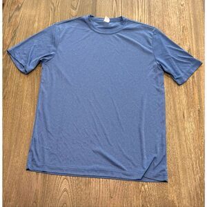 Sport-Tek Mens Short Sleeve T-Shirt Crewneck Stretch Pullover Blue Size Medium
